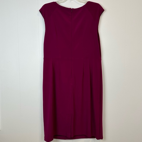 Adrianna Papell Fuchsia Faux Wrap Semi Formal Dress Plus Size 14 - Picture 2 of 8